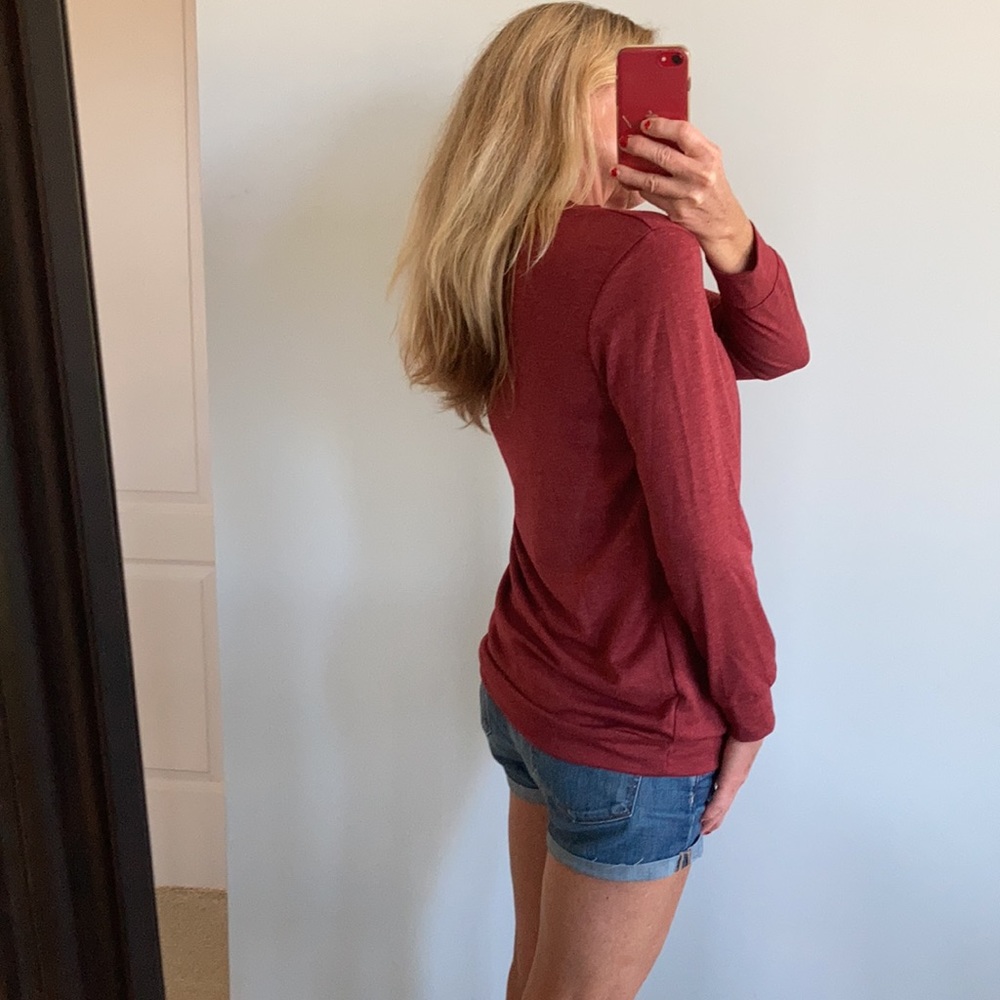 French Terry Long Sleeve Plaid Reindeer Top - Picture 4 of 10